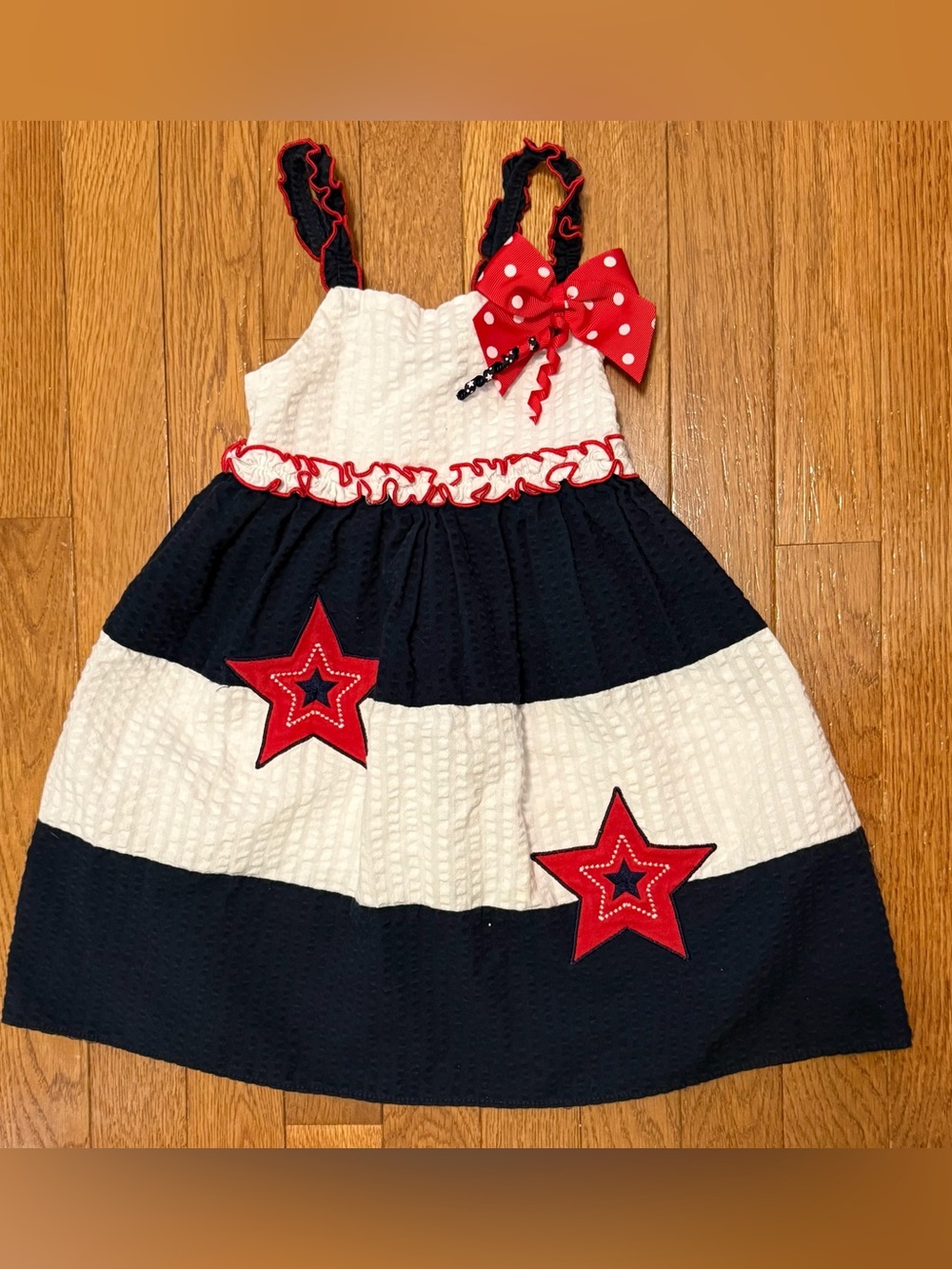 Sophie Rose 4th of July Dress Girls 3T Red White & Blue Stars & Stripes
